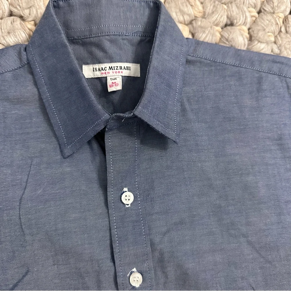 SALE‎ Isaac Mizrahi + more boys dress shirts bundle Blue Check  size 12
